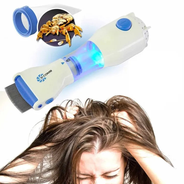 Electric Head Lice Removal Comb – Chemical-Free Vacuum Lice Comb for Kids & Adults