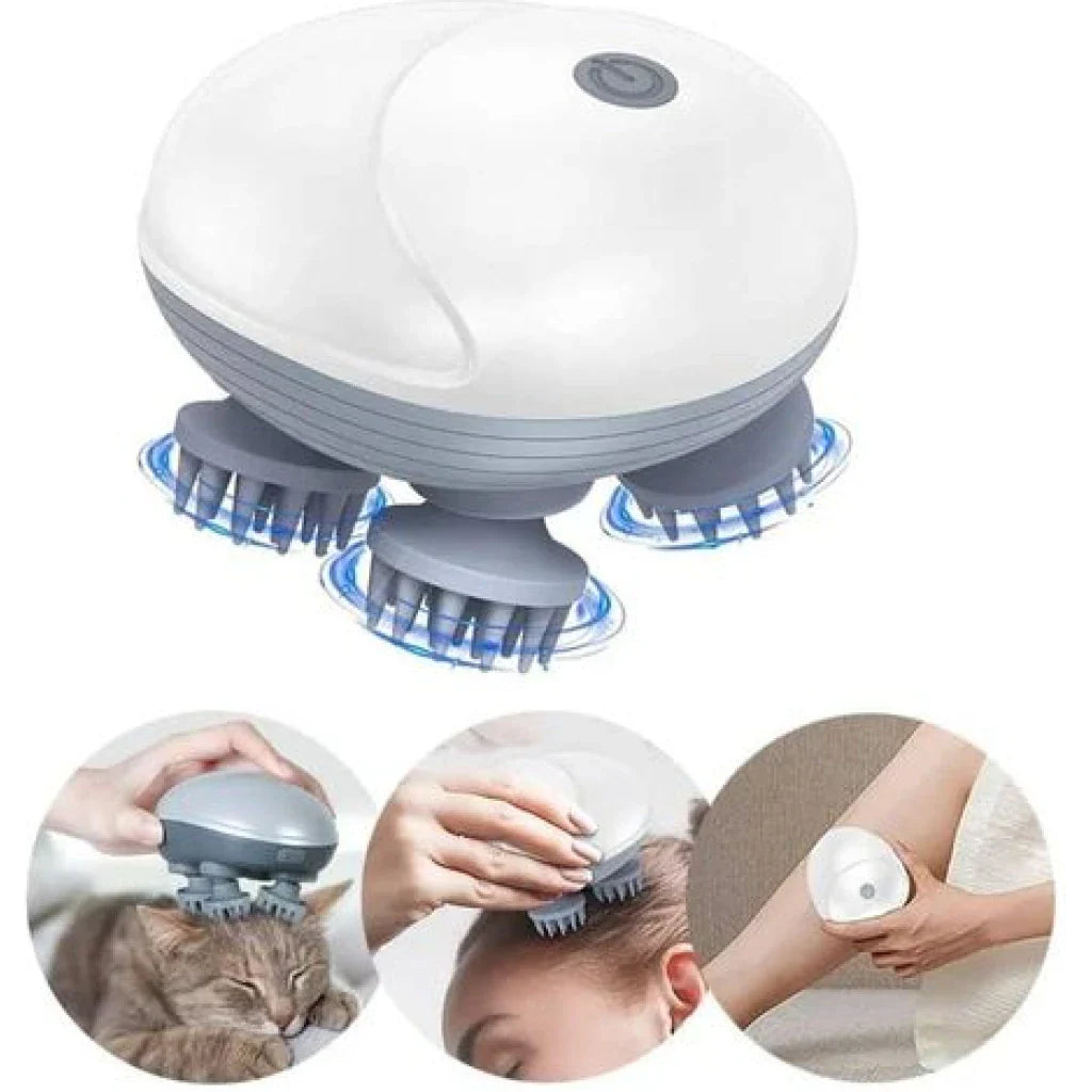 Electric 3D Head Scalp Massager | Rechargeable | Relaxing Stress Relief Tool