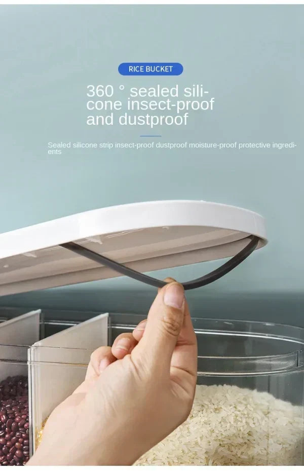 6 Grid Kitchen Dry Food Dispenser Beans, Grain, Rice And Cereals Sealed Storage Tank | Wall Mounted(random Color )