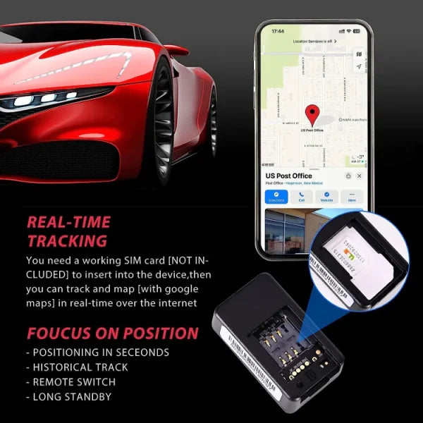 Mini GPS Tracker with SIM Support | Real-Time Location Tracking via Google Maps