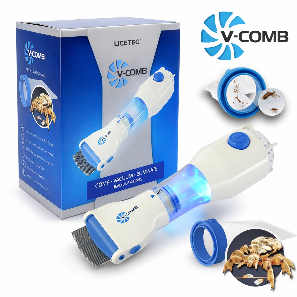Electric Head Lice Removal Comb – Chemical-Free Vacuum Lice Comb for Kids & Adults