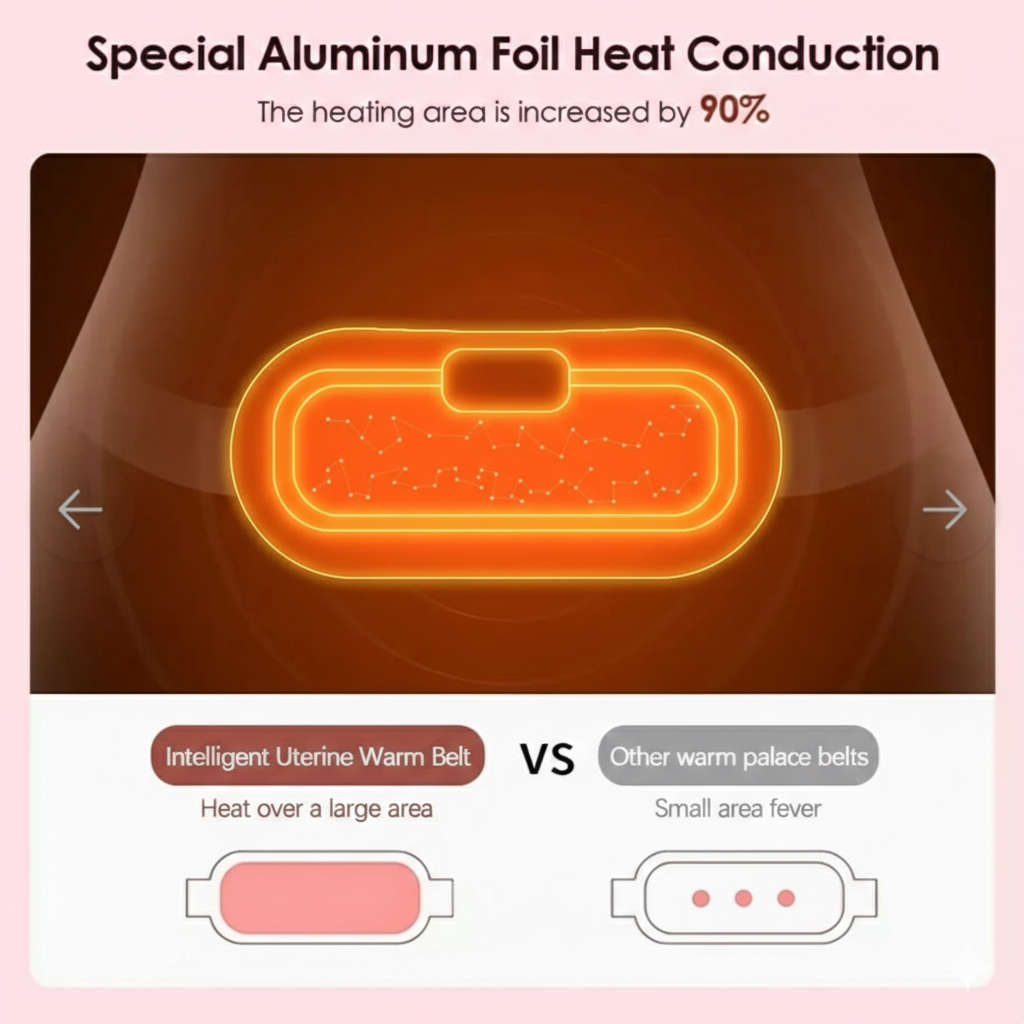Rechargeable and Portable Heating & Massage Belt for Menstrual Cramps, Back & Waist Pain