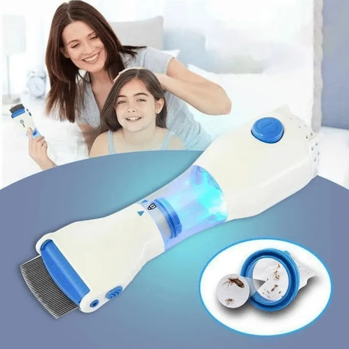Electric Head Lice Removal Comb – Chemical-Free Vacuum Lice Comb for Kids & Adults